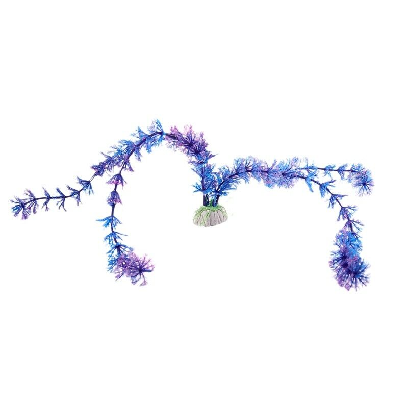 Aquarium Bubble Release Air Stone 13.4" Plastic Plants Blue Purple