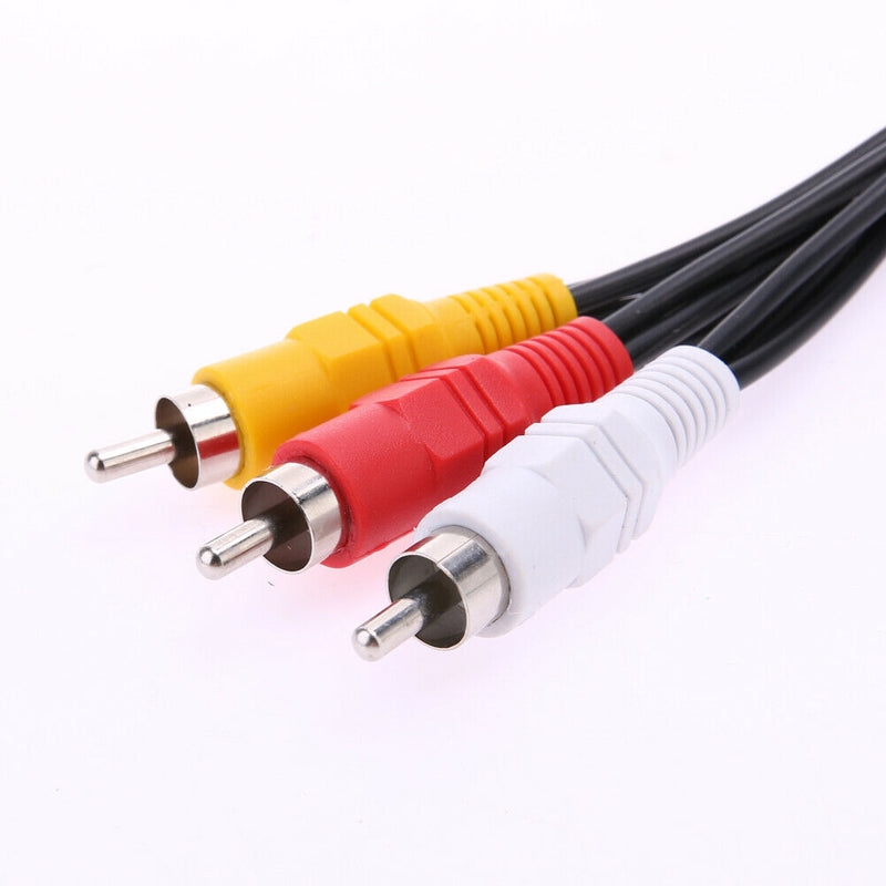 3 RCA Male to 9 RCA Female Composite Audio Video AV Cable Splitter for DVD