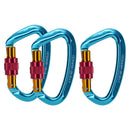 3 Pcs Hammock Carabiner Clip Outdoor Climbing Screw Locking Aluminum Alloy