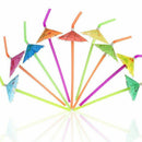 120Pcs Umbrella Disposable Bendy Drinking Straws For Luau Hawaii Beach Part B9A7