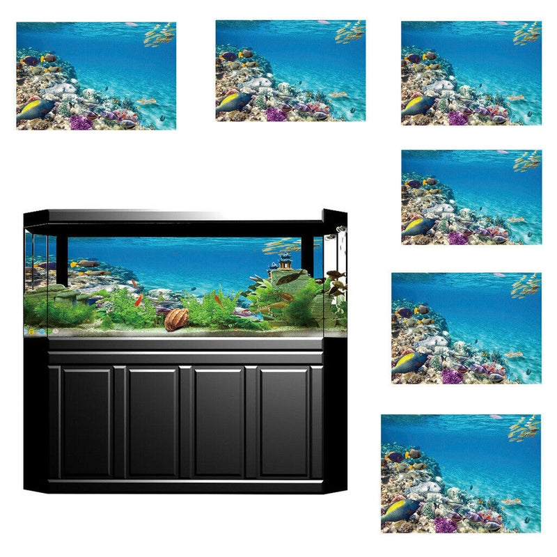 2 Pieces Decorative Aquarium Background Poster Fish Tank Backdrop Vivid