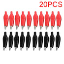 20Pcs Black Red Soft Plastic Coated Testing Probe Alligator Clip Power Clip M&O