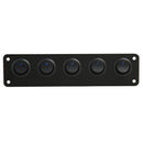 Waterproof 5 Gang Blue LED Rocker Switch Panel 12V 20A 24V 10A for Car Boat A