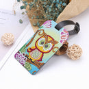 DIY Special Shaped Diamond Painting Owl Bird Leather Luggage Boarding Pass