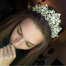 New Bride Baroque Luxury Crystal AB Bridal Crown Tiaras W4B7 Diadem Light D C6M9
