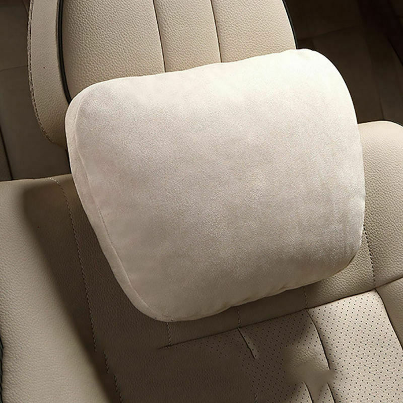 For Mercedes Benz Suede S Class Car Headrest Neck Pillows Seat Cushion Beige