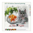 5D Diy Diamond Painting Painted Cartoon Animals Cats Embroidery Animal Cros E4B5
