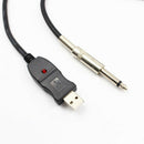 Guitar Bass 1/4' USB TO 6.3mm Jack Link Connection Instrument Cable Adapter X
