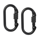 2pcs Rock Climbing Carabiners O Shape Screw Locking Gate Buckle Hooks for