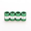 4x Aluminum Car Auto Motor Wheel Tire Valve Stem Caps Dust Covers Round Green 3C