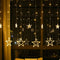 LED Curtain String Light 8Mode Star Moon Plug Night Light  (EU Warm Light)