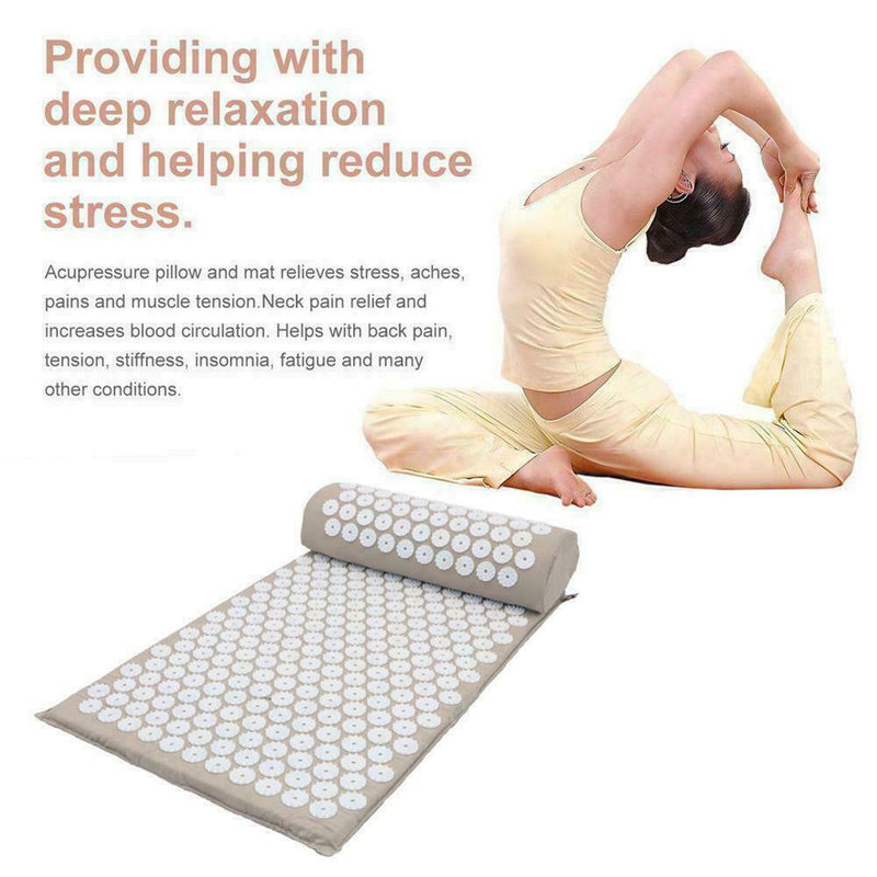Massage Yoga Mat Acupressure Massage Meditation Yoga Mat Relax Stress A9B3