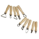 Metal + wood Thick Handle Flat Wire Cutter Clay Pottery Sculpting Tool Set