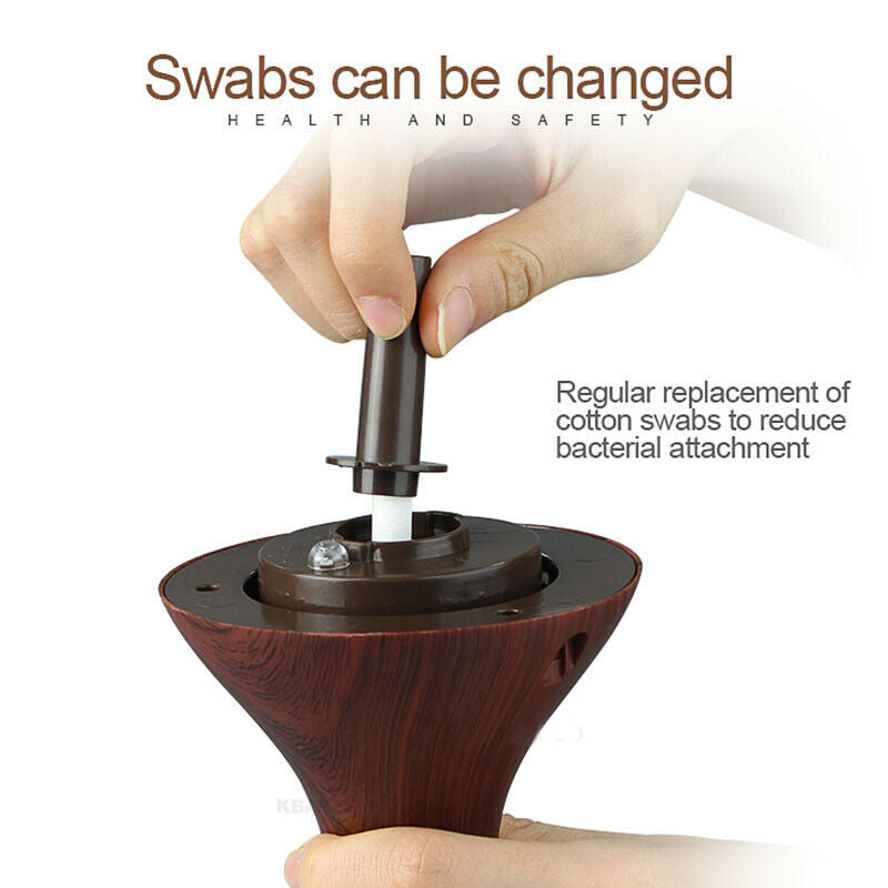 300ml USB Electric Aroma Air Diffuser Wood Ultrasonic Air Humidifier Essent Y6O7