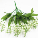 7 Fork Bellflower Plastic Artificial Plants Green Grass Plastic Flower Plan