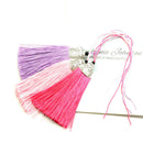 8Pcs Mixed Color Silky Tassels for Crafts Cardmaking Bookmarks Earrings 3.3"