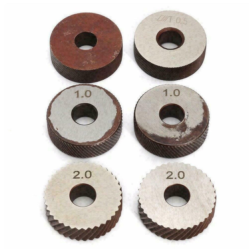 7pcs/set Knurling Tool Diagonal Single Wheel Linear Set Knurl 0.5/1/2mm Pit L5T4