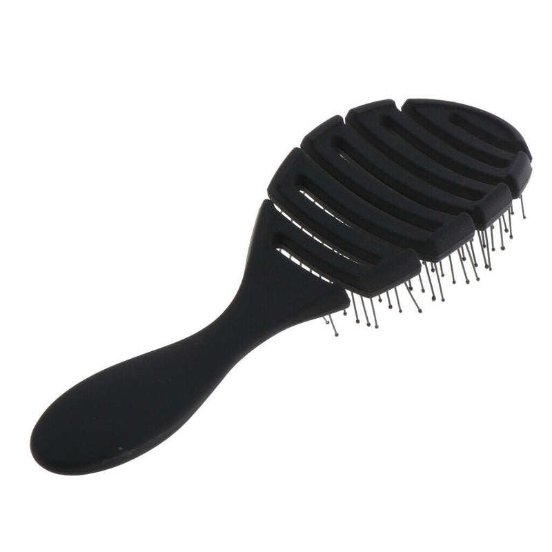 Anti-static Scalp Massage Hair Brush Comb for Curly Straight Hair Black