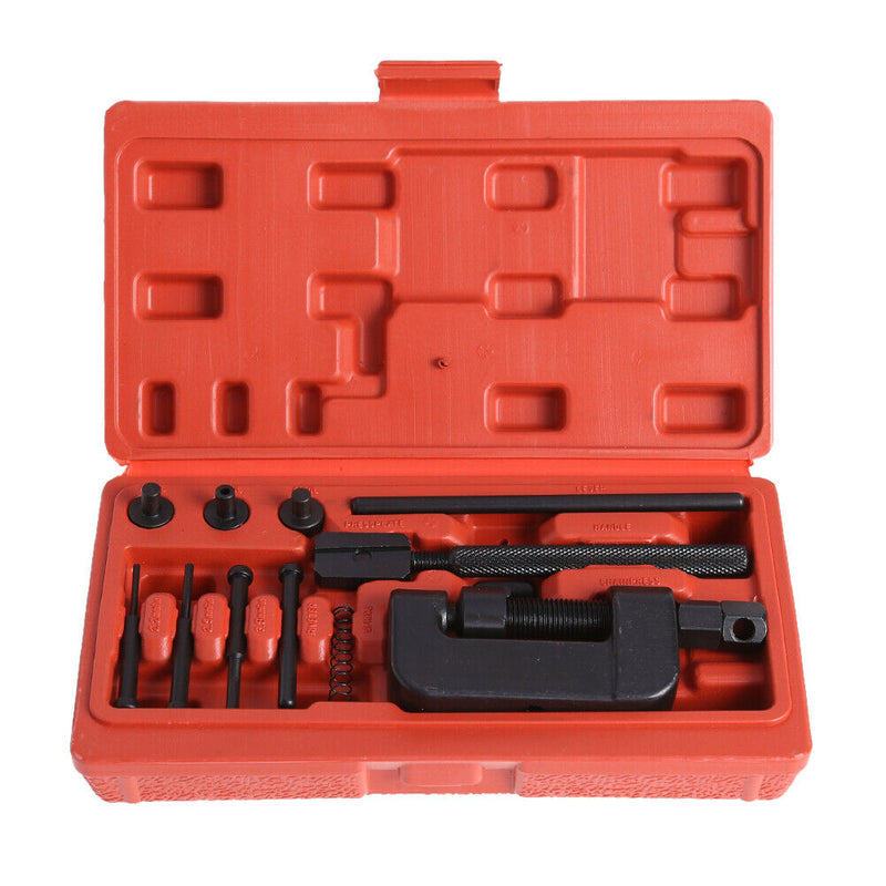 Motorcycle Bike Chain Disassembly Repairing Tool Set with Storage Box