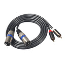 Dual RCA to Dual XLR Audio Auxiliary Stereo Y Splitter Cable (5ft)