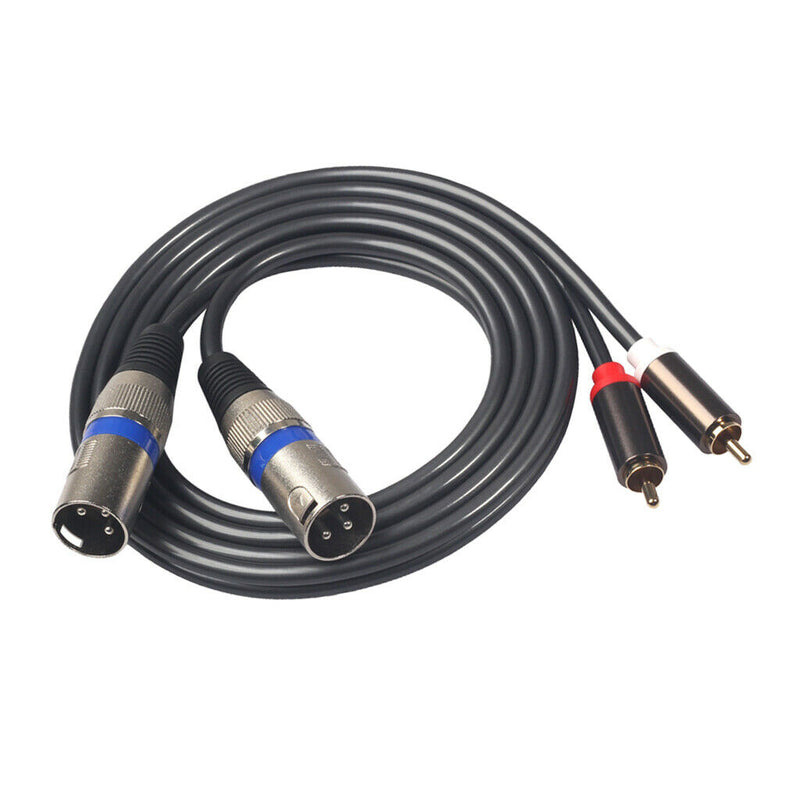 Dual RCA to Dual XLR Audio Auxiliary Stereo Y Splitter Cable (5ft)