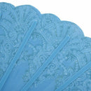 Chinese Style Bling Flower Pattern Party Wedding Folding Hand Fan sky blue