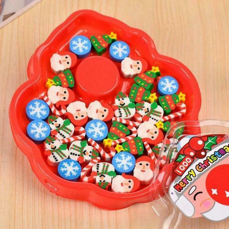 30PCS Creative Christmas Rubber eraser stationery Cartoon  for school students