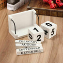 Home Daily-use Manual Wooden Combination Small Desk Calendar Desktop Decora