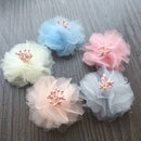100pcs Chiffon Flower Fabric Embellishment for Headwear Hair Accessories