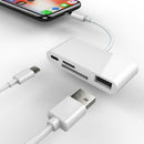4 in 1 8 Pin Male to USB/TF/Memory Card/8 Pin Female OTG Camera Card Reader