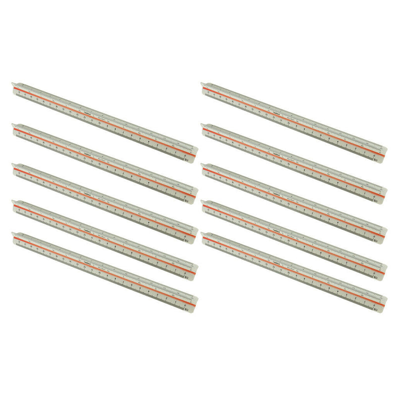 10 Pieces Triangular Metric Scale Ruler 1:20 1:75 1:25 1:100 1:50 1:125