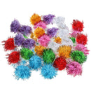 Pack of 42 Colorful Glitter Pom Pom Balls Cat Kitten Play Toys forCrafts