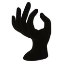 OK-Hand-Gestured Velvet Ring Display Stand Jewelry Display Holder--Black