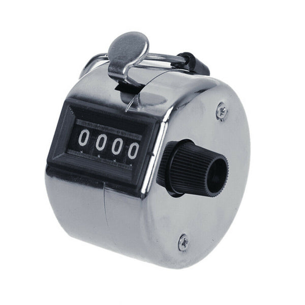 Portable Handheld 4 Digit Manual Counting Metal Counter Answer Counter New