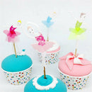 24pc ballerina fairy cupcake topper dancing girl cake insert card party decor JR