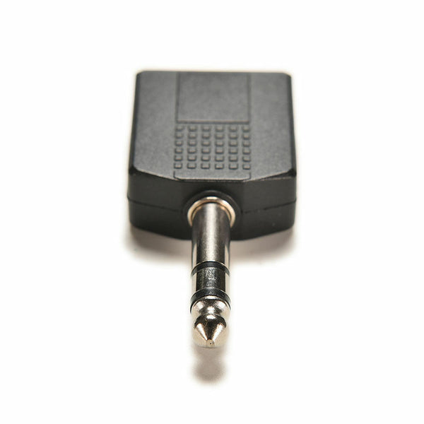 1/4" Stereo Plug Adapter to 2-way 6.35mm Stereo Jack Headphone Y Splitter ES