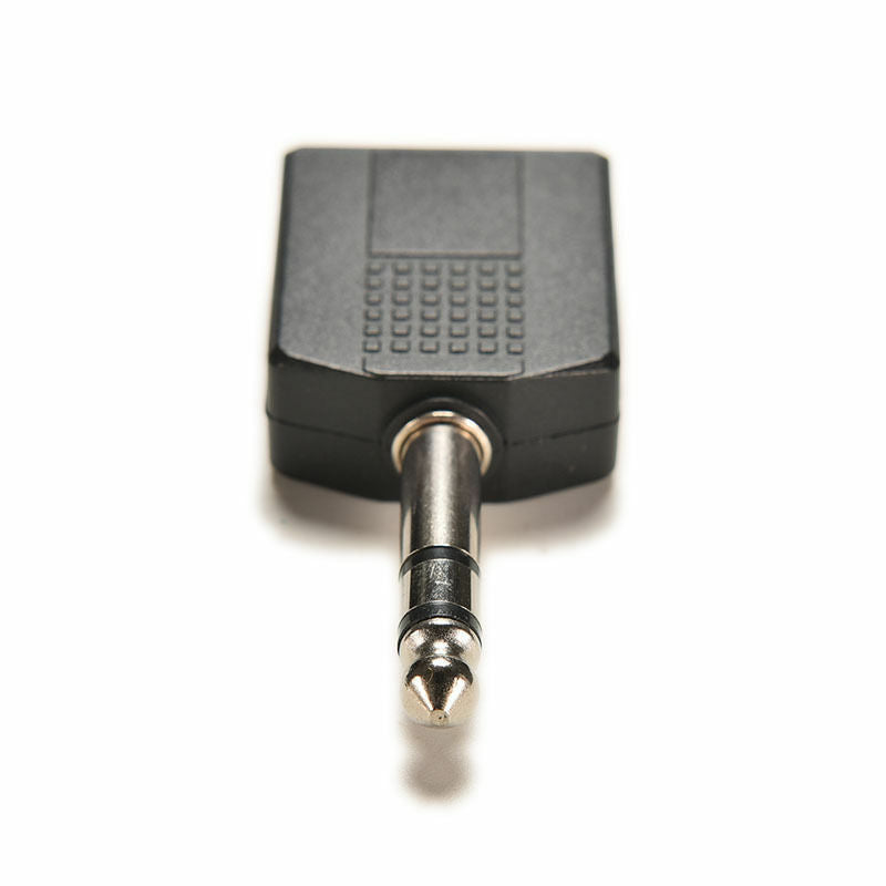 1/4" Stereo Plug Adapter to 2-way 6.35mm Stereo Jack Headphone Y Splitter ES