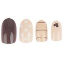 24pcs Lattice Round False Nails Art Acrylic French Full Cover Tips Manicure  ly