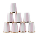 Gilding High-end Disposable Tableware Set Pink Striped Paper Plates Cups Na N8Z4