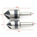 2pcs 5 Flute Countersink Drill Bit HSS 82 Degree Point Angle Chamfer Cutter