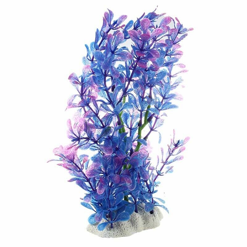 Artificial Plastic Water Plant Purple-blue Deco of Aquarium P3N1