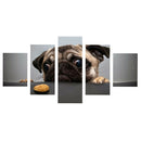 Wall Art 5 Panel Canvas Animal Prints for Home Kitchen Livingroom Cute Dog