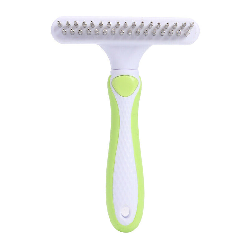 Pet Cat Dog Hair Removal Needle Comb Fur Trimming Open Knot Brush (Grey) A
