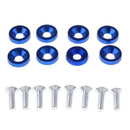 8 Sets Blue M6 License Plate Frame Engine Bay Bumper Fender Screw+ Washer