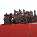 8"x8"Chinese Xi'an Terracotta Warriors Wooden Chess Carved Unique Collectible