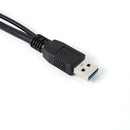 Dual USB 3.0 A to 1x USB 3.0 Micro-B Device Y Cable Move Hard Disk Cable  5Gbps