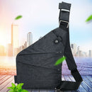 Fashion Men Canvas Chest Bag Simple Messenger Bag Crossbody Bag Black
