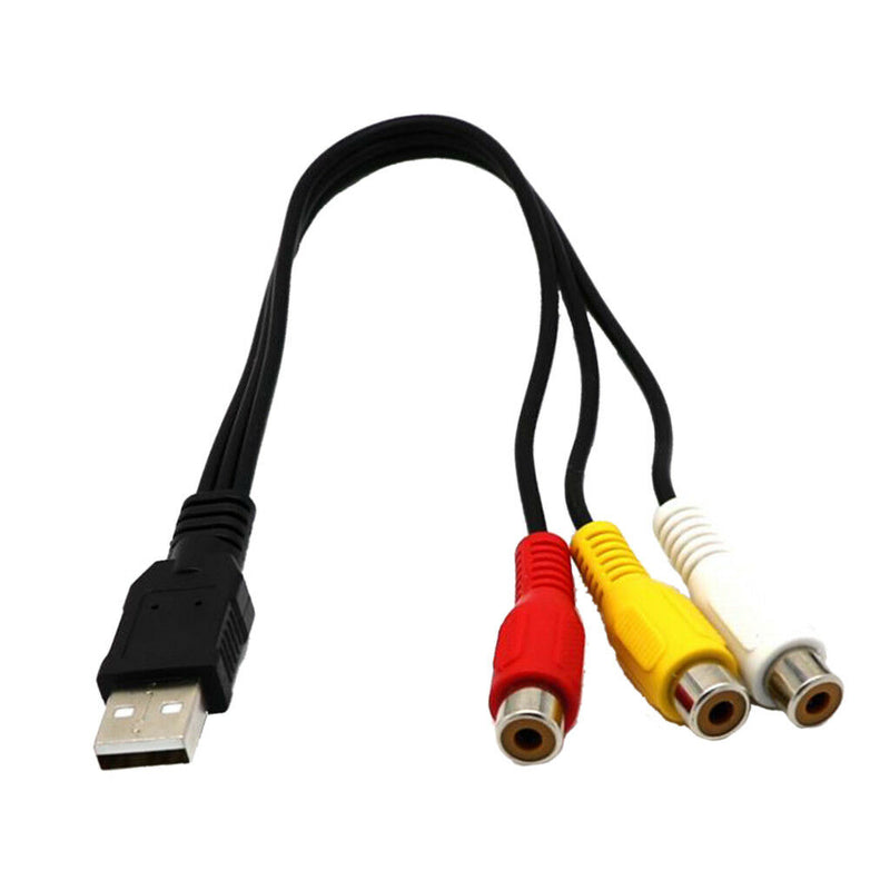 USB to 3 RCA Video AV A/V Cable for HDTV TV Television Splitter Adapter