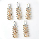 5 Pieces Diamante Branch Leaf Sew-on Rhinestone Buttons Flatback Embellishment