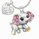 Necklace Elephant Shape Pendant Never Forget I Love You Love Jewelry Gift Deluxe